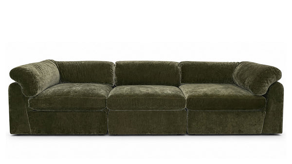 Amici Moss 3pc Modular Sofa | Upholstered Modular Couch | Gallery Furniture