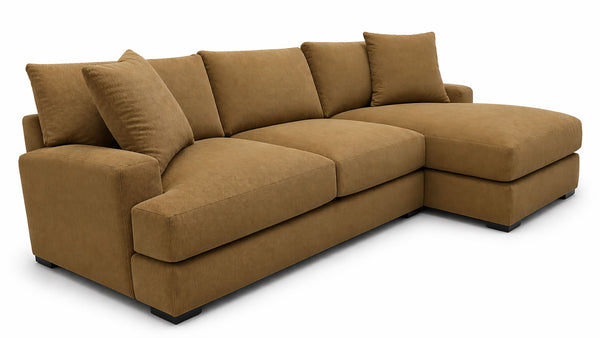 2pc Mahogany Groove Sectional | Made in USA | In Stock Today | Gallery Furniture