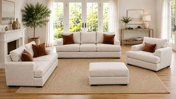Journey Bisque Crypton 4-Piece Living Room Set by Mayo | Gallery Furniture