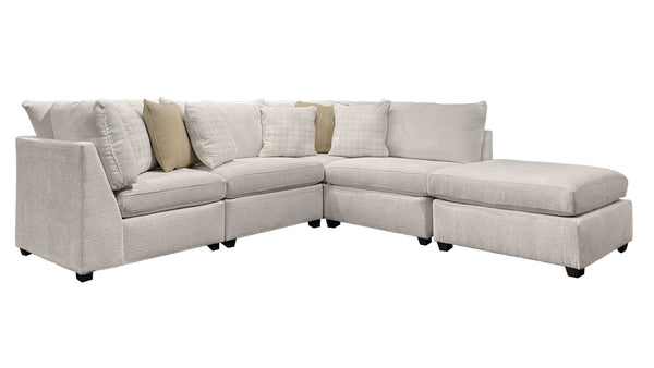 4pc Modular Lincoln Marshmallow Seccional con Otomana