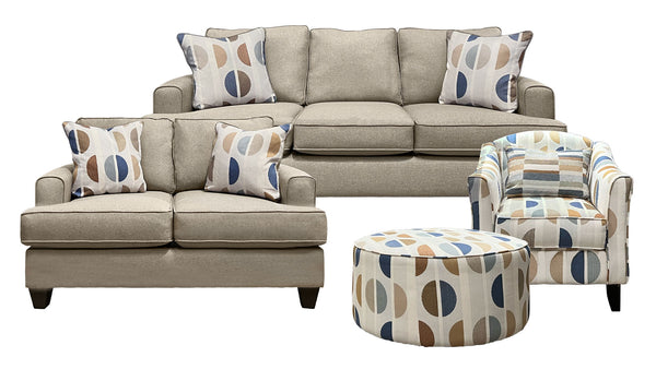 Conjunto de 4 piezas Bragan Sedona: sofá, sillón doble, sillón y otomana