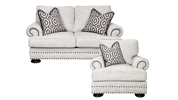 2pc Foster Oatmeal Loveseat & Chair