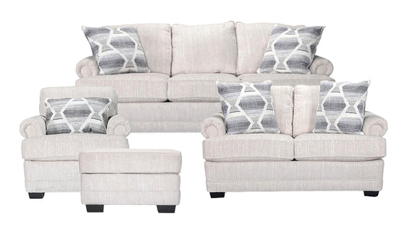 4pc Loxley Sofá, Loveseat, Silla y Otomana