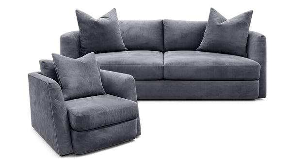 2pc Gypsy Graphite Candance Sofa & Chair | Made in USA | Gallery Furniture