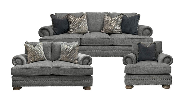 3 Pc Foster Azul Sofá, Loveseat & Silla