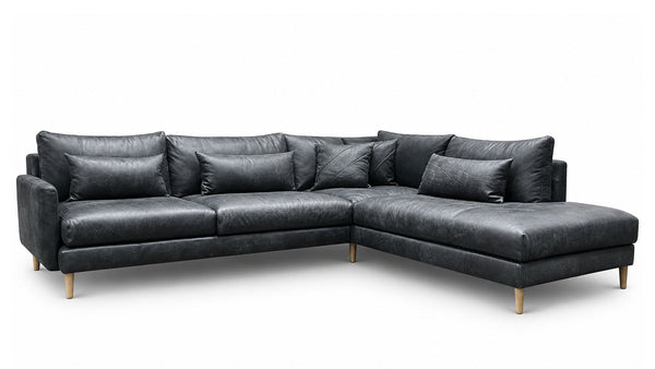 Liam Nature 3pc Leather Sectional | Premium Leather Sectional Sofa | Gallery Furniture