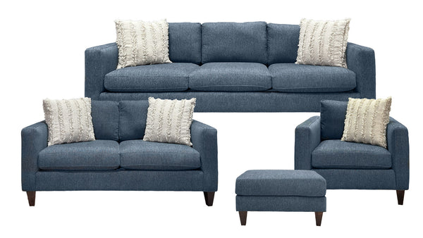 4pc Madera Twilight Sofa, Loveseat, Chair & Ottoman