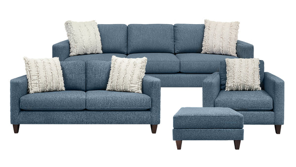 Conjunto de salón Madera Twilight de 4 piezas | Sofá, sofá de dos plazas, sillón y puf de Mayo | Gallery Furniture