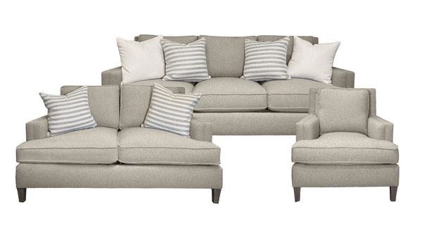 3pc Addison Mushroom Sofa, Loveseat & Chair