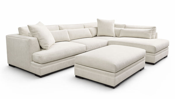 2pc Scrunch Coco Sofa Chaise & Ottoman | Gallery Furniture