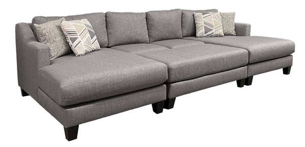 Seccional Arlie de 3 piezas Greenlight Blacktrack con otomana