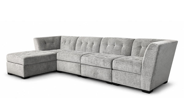 Sofá modular Roxanne de 4 piezas con chaise longue | Sofá modular tapizado | Gallery Furniture
