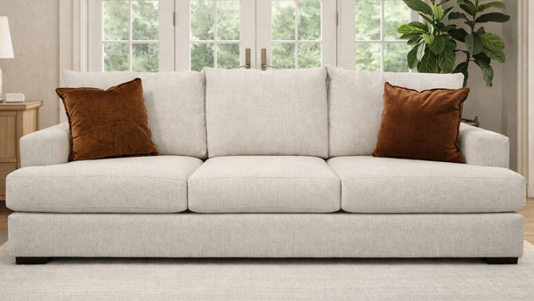 Journey Bisque Crypton Fabric Sofa by Mayo | Gallery Furniture