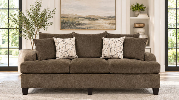 Gallery Furniture Designs: Sofá Venus Mocha | Fabricado en EE. UU. | Tejido marrón cálido