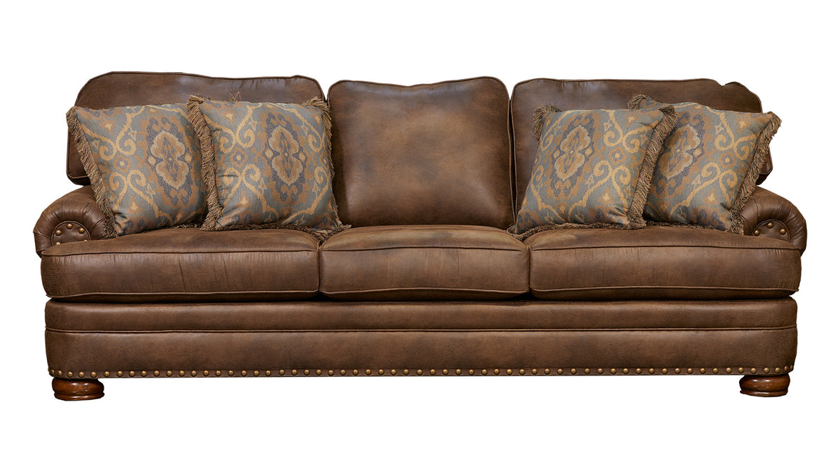 Mayo Elk Sofa Luxurious Brown Microfiber Sofa Gallery Furniture