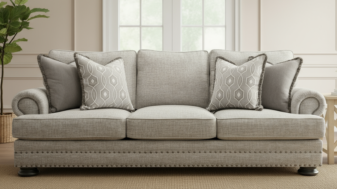 Bernhardt Foster Grey Sofa - Pinnacle of High-Quality Luxury