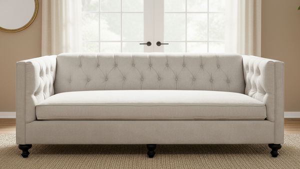 Andrew Tufted Back Cream Sofa
