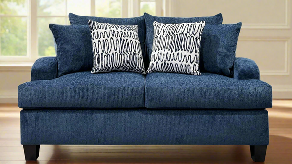 Suave Navy Loveseat
