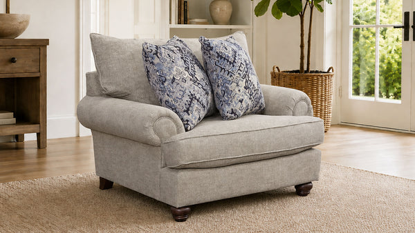 Kais Beige Accent Chair | Rolled Arms & Bun Feet | Craftmaster