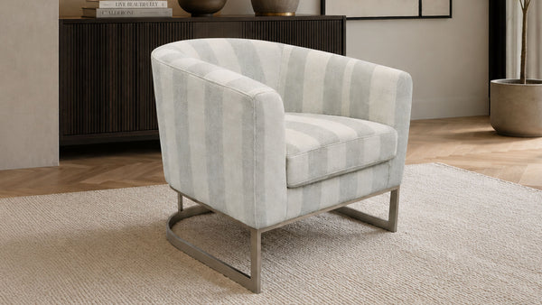 Contemporary Club Chair with Metal Base | Upholstered Accent Chair | Gallery Furniture