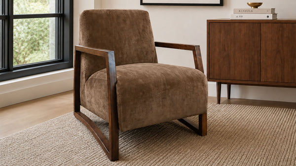 Mansfield Wood Accent Chair | Upholstered Armchair by Jonathan Louis | Gallery Furniture