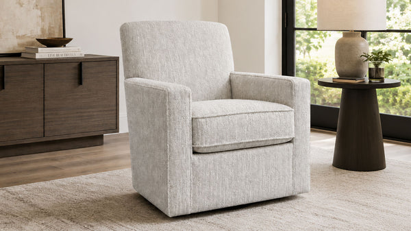 Nassau Stone Swivel Chair with Revolution Fabric by Mayo Furniture | Made in USA | Gallery Furniture