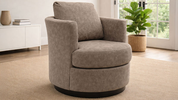 Sillón giratorio decorativo Tina Mushroom – Sillón tapizado | Fabricado en EE. UU.