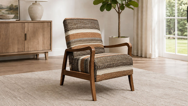 Rybe Sunset Accent Chair | Mid-Century Striped Armchair | Gallery Furniture
