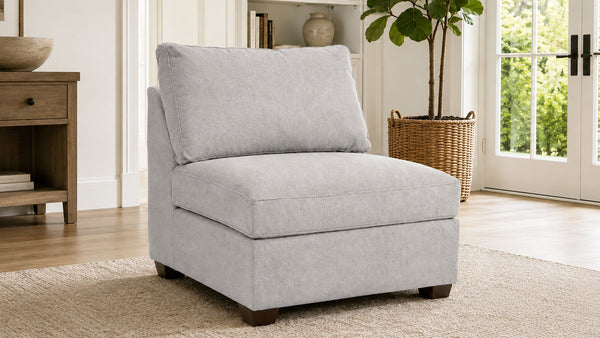 Degorgeous Ash Armless Chair Modular Sectional Piece Using Revolution Performance Fabric