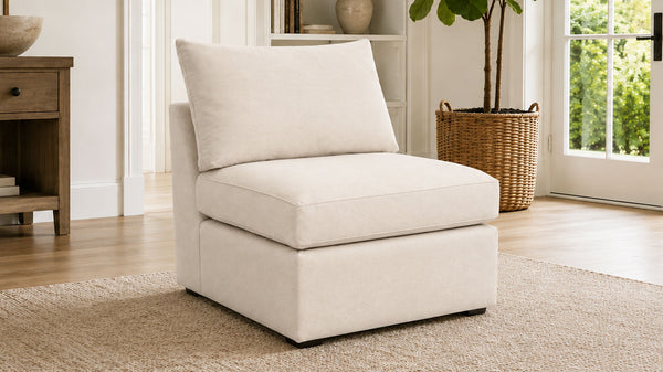 Bennet Linen Armless Chair | Crypton Performance Fabric | Modular Sectional | Gallery Furniture