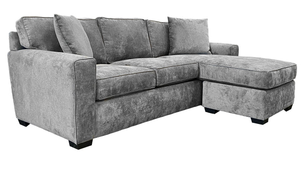 Sofá 2 pzas carbón con chaise longue reversible