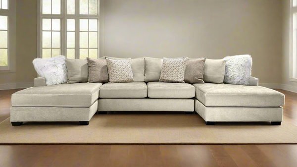 3pc Sensation Cream Double Chaise Sectional