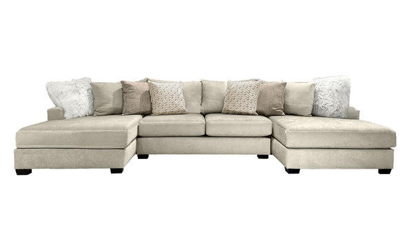 3pc Sensation Cream Double Chaise Sectional