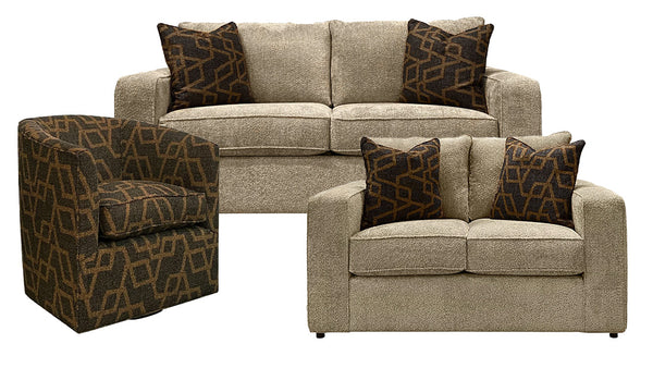 3pc Milford Sofá, Loveseat y Silla Giratoria