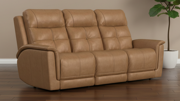 Sofá reclinable eléctrico Mack's Heart Latte Brown Leather P5