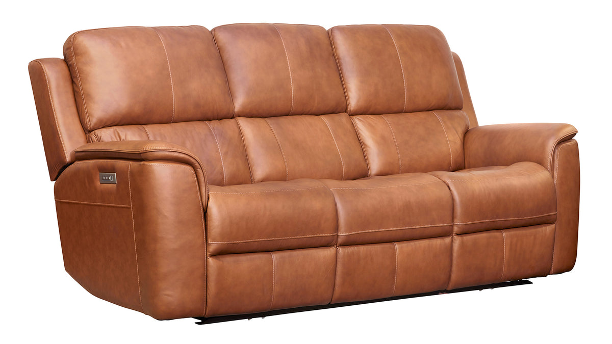 Saddle leather reclining sofa discount