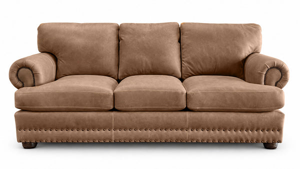 Sofá de cuero natural a medida | Sofá de salón de cuero auténtico | Gallery Furniture