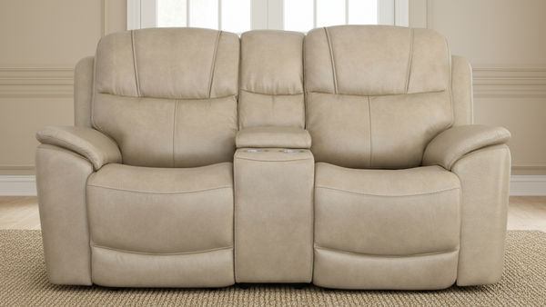 Adobe Leather P3 Power Reclining Loveseat w/Console