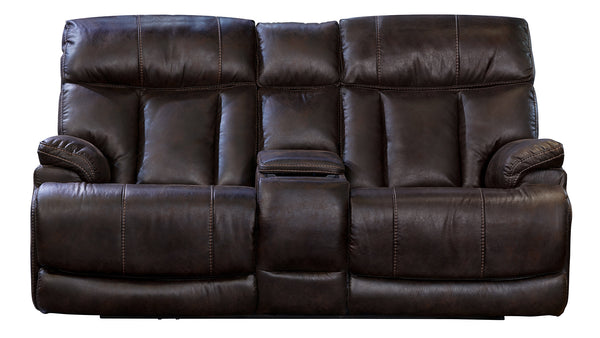 Loveseat Clive Marrón Oscuro P3 c/Consola Reclinable Eléctrico
