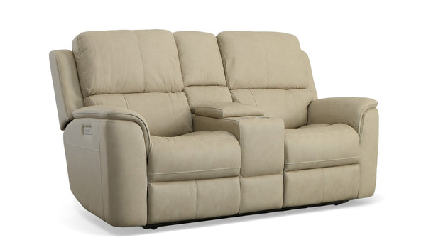 Loveseat Big Spring P3 Piel Beige Reclinable Eléctrico