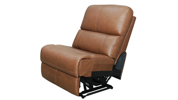 Big Spring Saddle Brown Leather Armless Power Recliner | Mackdular Sectional Piece