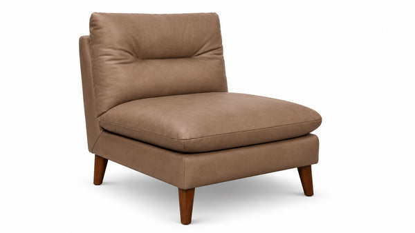 Hudson Leather Slipper Chair | Top Grain Leather Accent Chair | Gallery Furniture