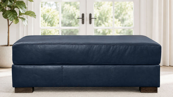 Revelation Oceanic Leather Ottoman by Mayo Furniture | Leather Ottoman | Gallery Furniture