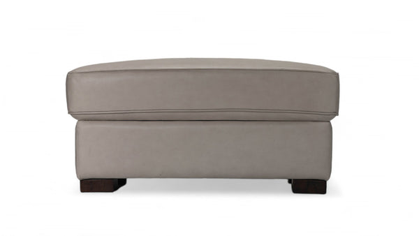 Otomano con almacenamiento de piel Pumice Texas