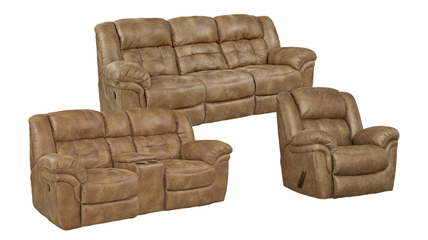 3pc Marcelina Almond 2 Manual Reclining Sofa, Loveseat & Recliner
