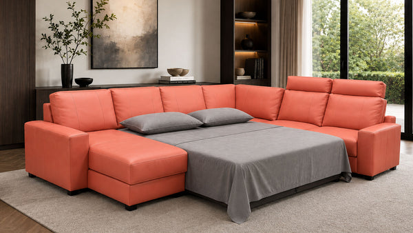 Luonto Saana Prescott 5-Piece Sleeper Sectional with Queen Sleeper | Gallery Furniture