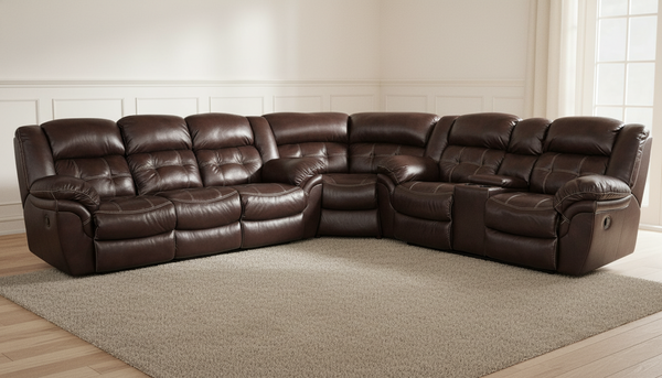 Achieve Leather Manual Reclining Sectional