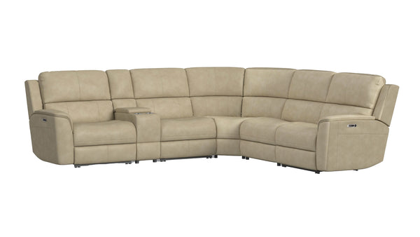 Big Spring Seccional Reclinable Eléctrico Piel Beige