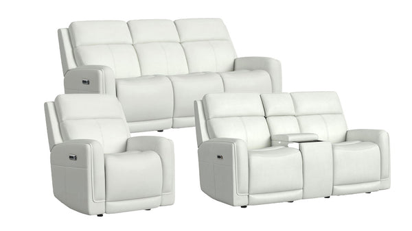 Artic White 3 Pc Cuero Power Gliding Set