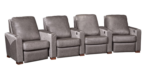 T2257 Asientos de cine en casa en piel Montana color carbón